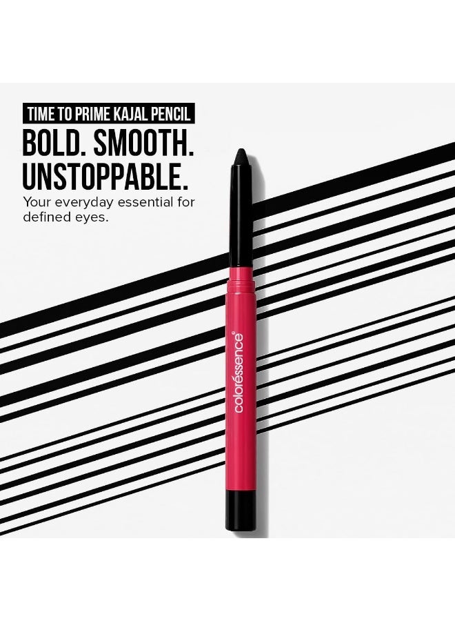 Coloressence Time to Prime Kajal Pencil| Intense Black Color| Matte Finish| Smudge-proof & Waterproof| Stays Upto 24 Hours| Infused with Almond Oil| Bold Black Rich Color Payoff| One Swipe Application - Image 3